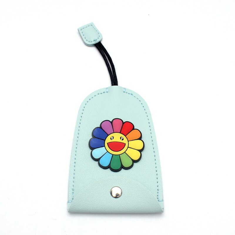 Søde blomster pull type nøgletaske pu læder nøgle punge husholderske bil nøgleholder etui læder nøglering pose