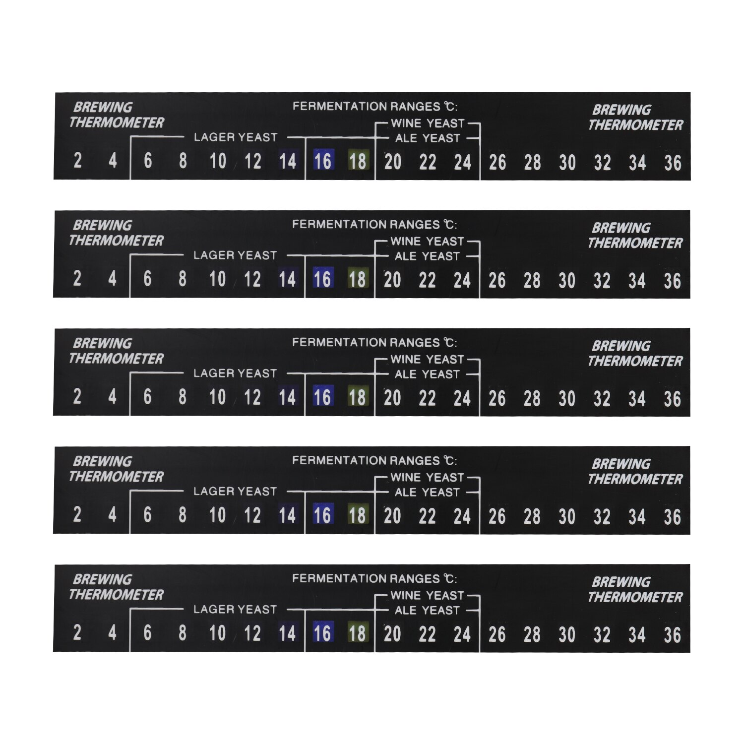 5pc Stick on Brewing Thermometer Adhesive LCD Thermometer Sticker for Homebrew Beer Homebrewing Thermometer Sticker Brewing Tool