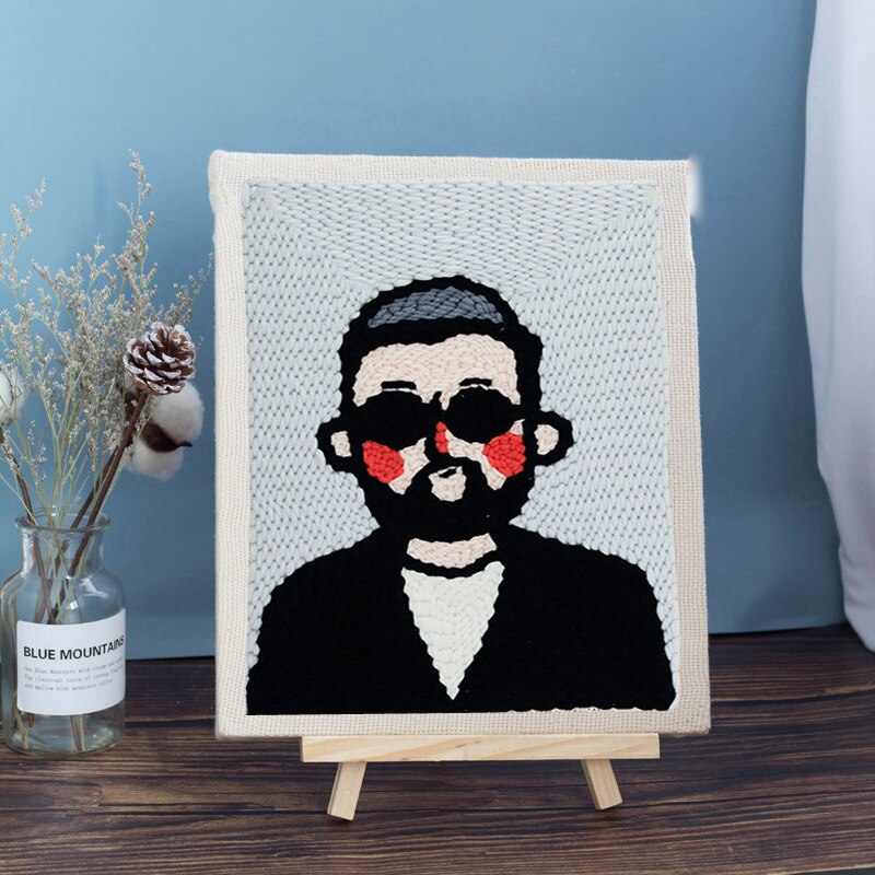 Adults Craft DIY Crafts Kits Kids Needlework Creativity Embroidery Cartoon 3D Poking Stitching with Hoop Frame Modern Sewing: B-4