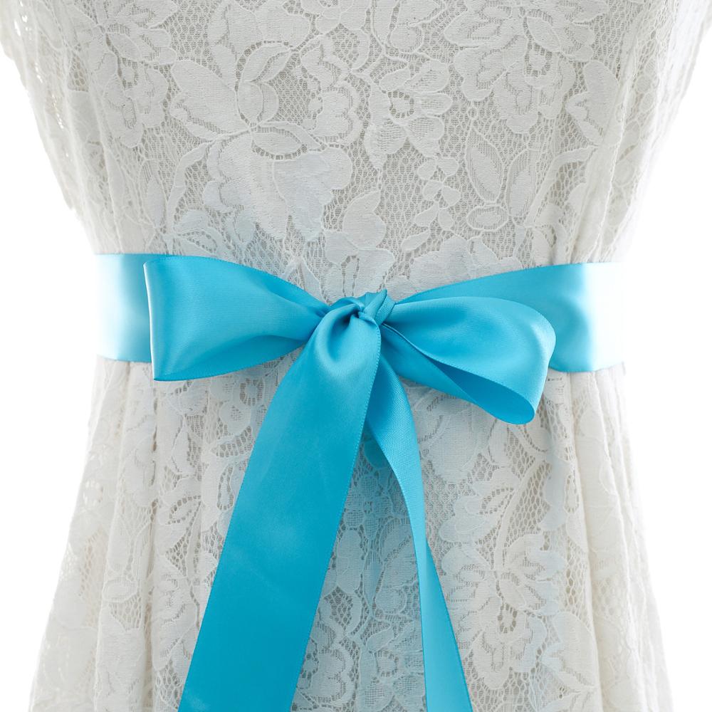 Diamantes de imitación boda Vestido con cinturón Ceñidor hecho a mano perla cinturón de novia con cinta de satén accesorios de boda baratos: Azul cielo