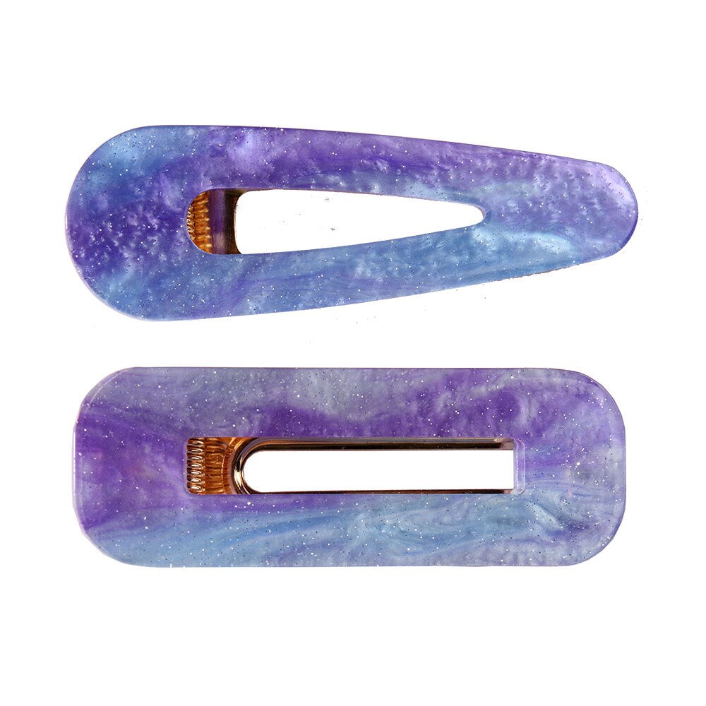2Pcs Acrylic Resin Hollow Alligator Hair Clips For Women Girls Water Shape Hair Pins Hairgrips Geometric Hair Accessories: 9