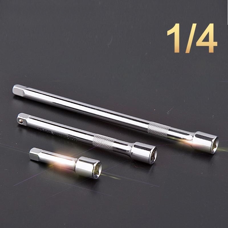 Barra de extensión de llave de trinquete, 1/4 ", 50/100/150/250mm, extensor de enchufe, herramientas manuales de ajuste manual