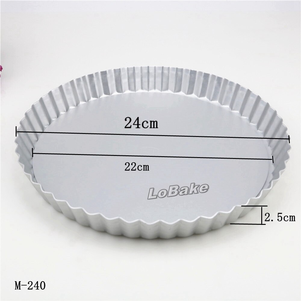 9.5 tum lös botten aluminium anodisering rund krysantemum vågig pajform pizza sten pannkaka cheesecake form disk gör det själv bageri