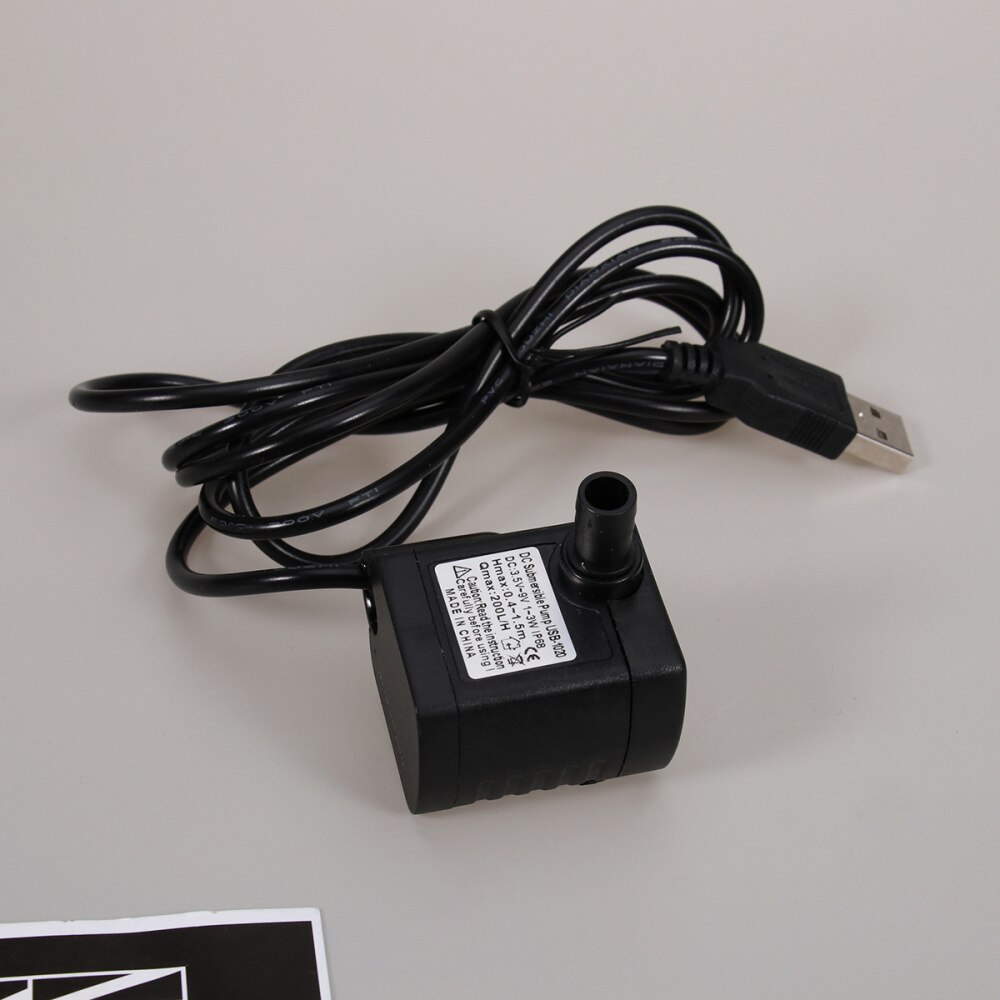 USB-1020 Dc 3.5V -9V 3W Usb Borstelloze Dompelpomp Aquarium Fontein Vijver Pomp (Zwart): Default Title