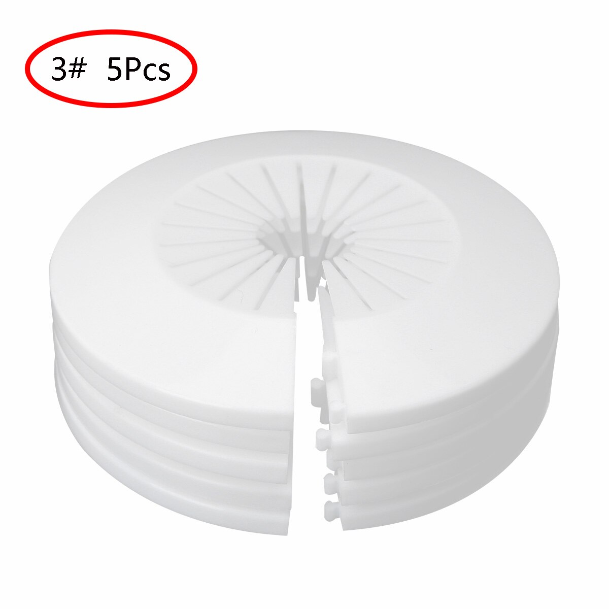 5/10 Water Pipe Decorations Snap On Plastic Radiator Escutcheon Drain Line Collar Cover Bathroom Kitchen Faucet Angle Valve Caps: White  A 3