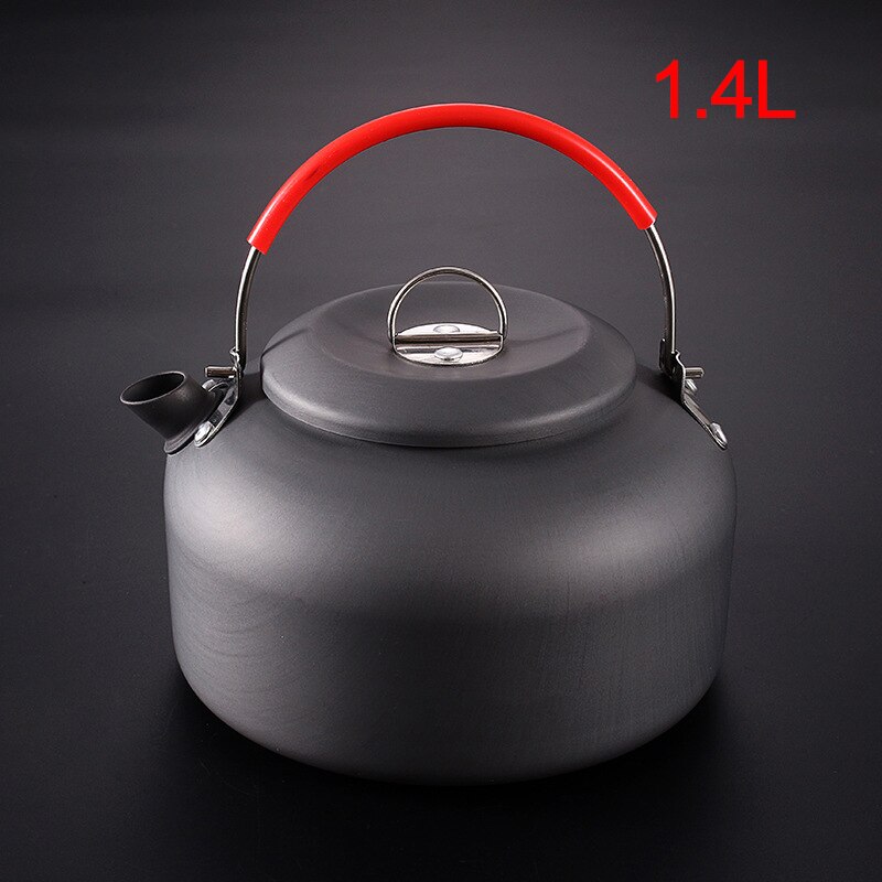 Outdoor Boiled Coffee Pot Lightweight Tableware Kettle Coffee Pot Aluminum Camping Teapot For Picnic Camping Hiking Backpacking: Red 1.4L