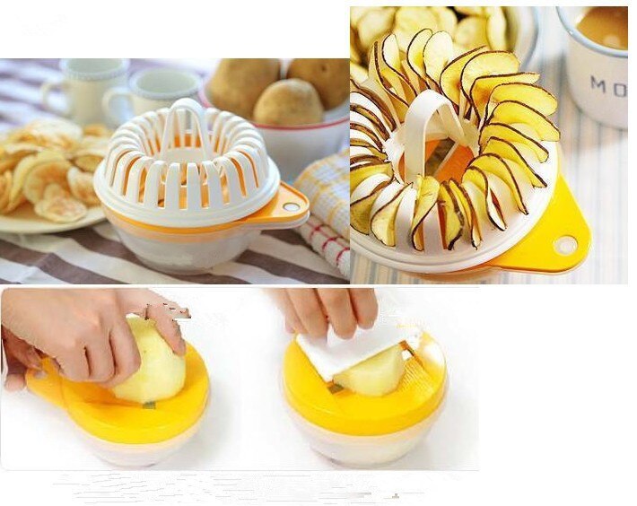 1PC Mikrowelle DIY Kartoffel Chips Hersteller Küche Spielereien Kochen Gesunde Hause Niedrigen Kalorien Küche Werkzeuge