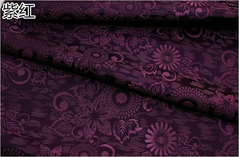 CF943 12 couleurs chinois traditionnel soie brocart tissu chinois mariage vêtements taie d'oreiller tissus bricolage matériaux Textiles de maison: purple red