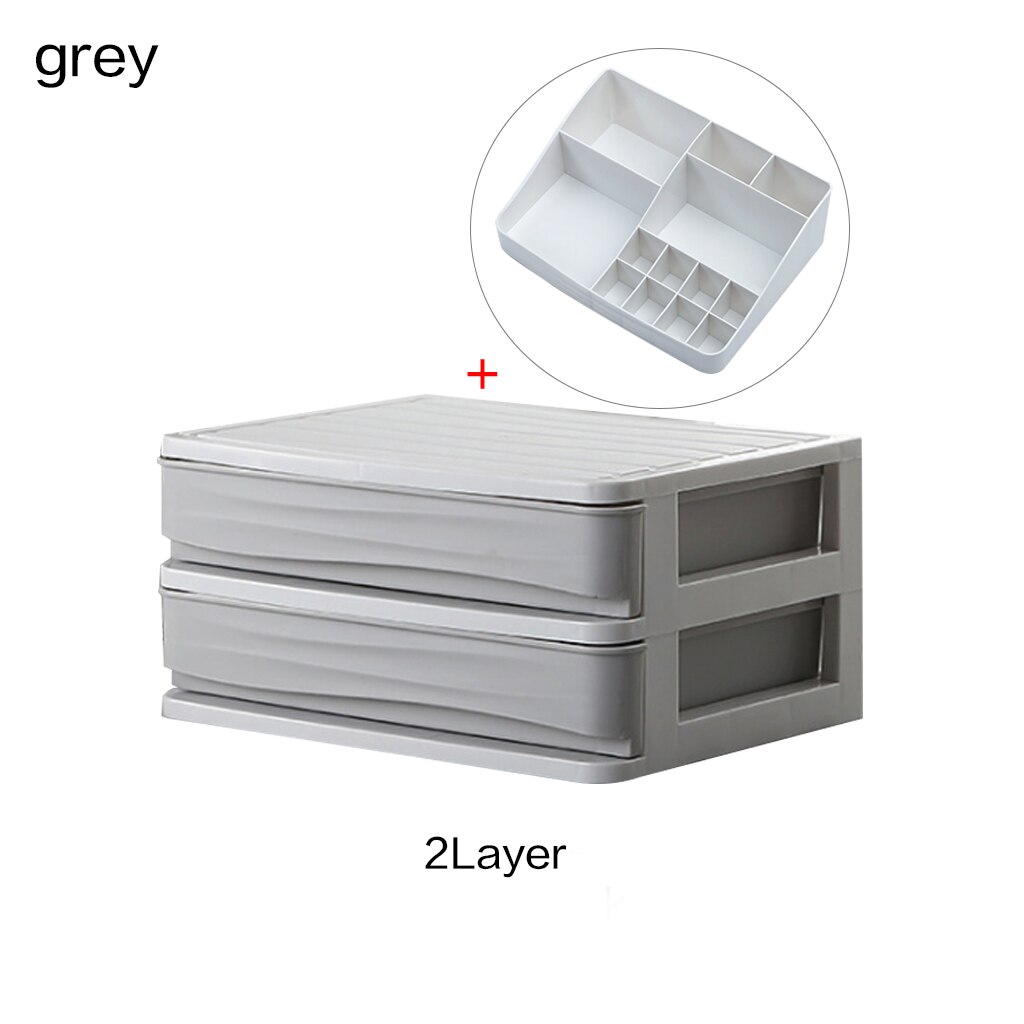Plast kosmetik skuffe makeup organizer makeup opbevaringsboks container søm kiste holder desktop diverse etui badeværelse desktop: E