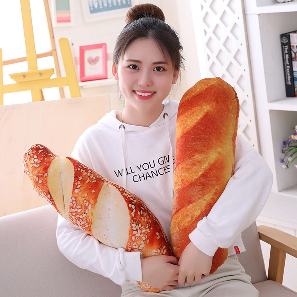 50 cm Simulatie Boter Brood Vlees Floss Sesam Kussens Levensechte Voedsel Pluche Croissant Donuts Snack Decoratie Rugleuning Kussen