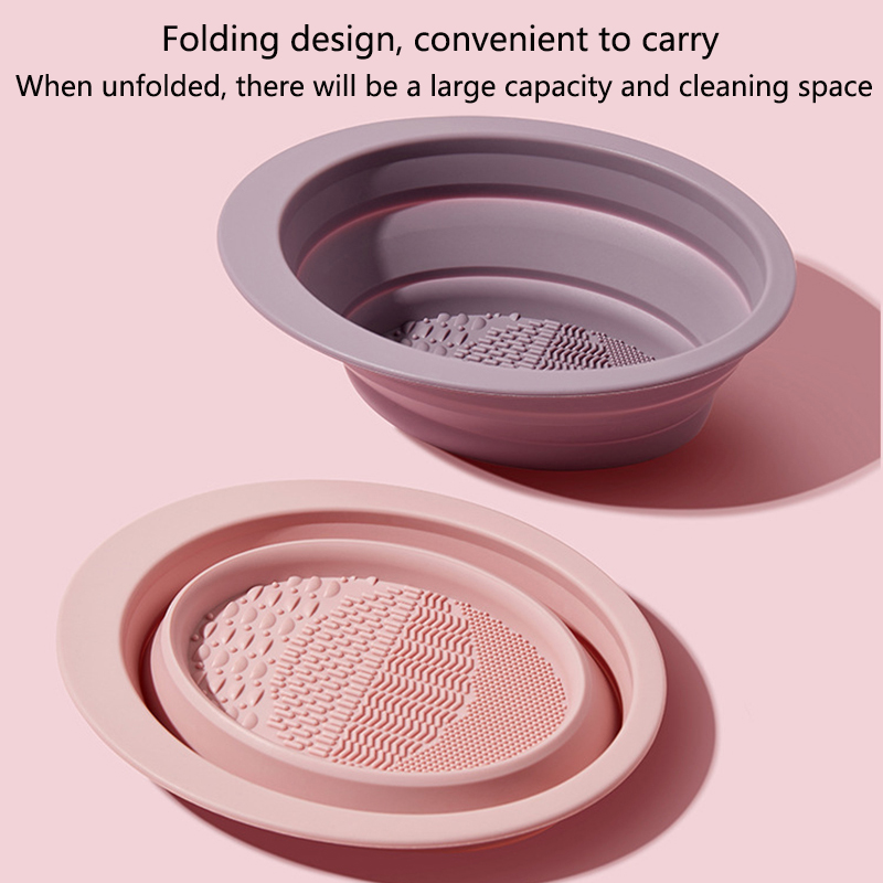 Faltbare Silikon Make-Up Pinsel Reinigung Schüssel Puderquaste Waschen Weiche Matte Lidschatten Pinsel Saubere Werkzeuge Wäscher Box