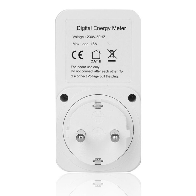 Digital Power Meter Plug-In Socket Electric Wattmeter Energy Monitor Eu Plug