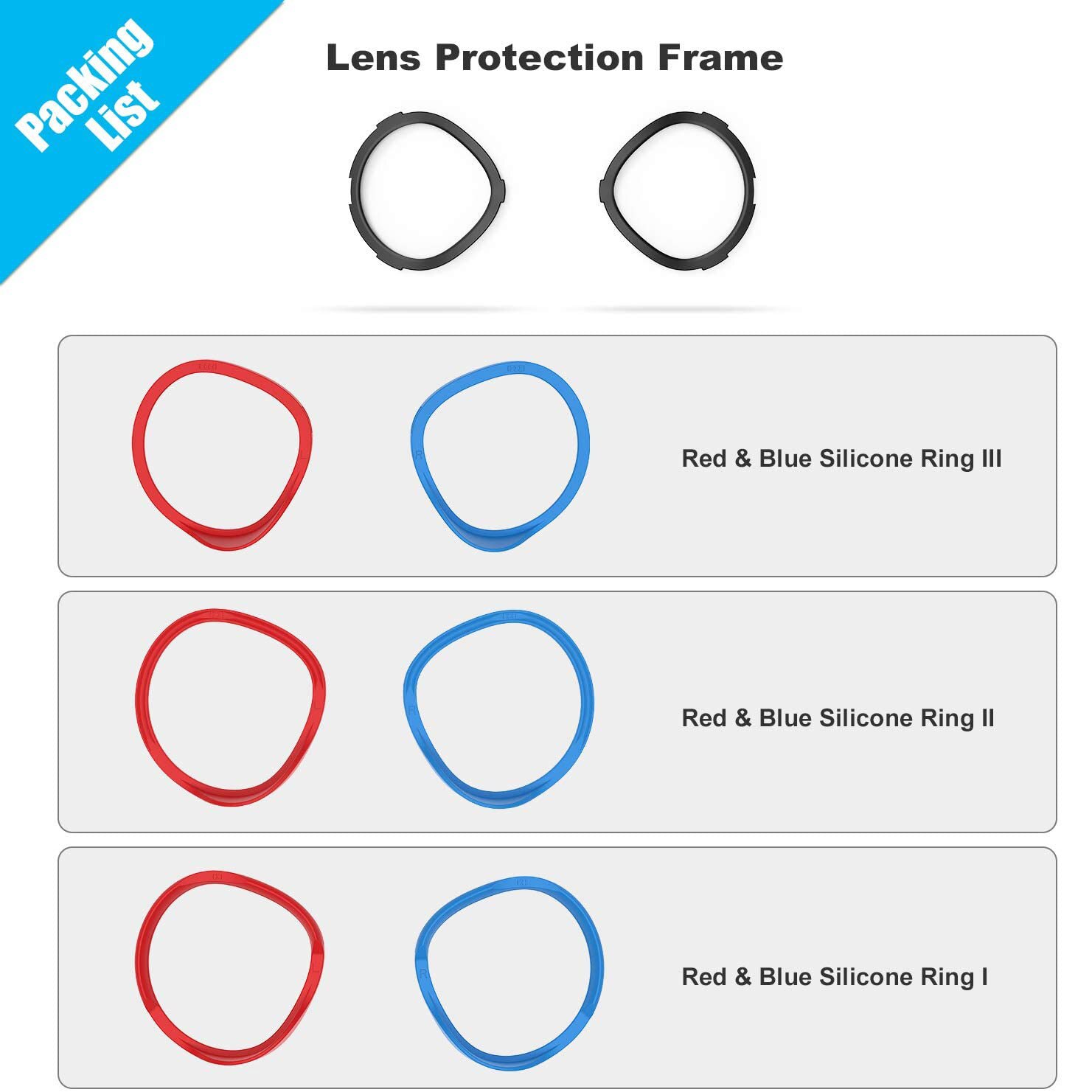 Light-Leaking Lens Protecting Myopia Glasses from Scratching VR Headset for Oculus Quest 2, Quest, Rift S or Oculus Go: Red Blue