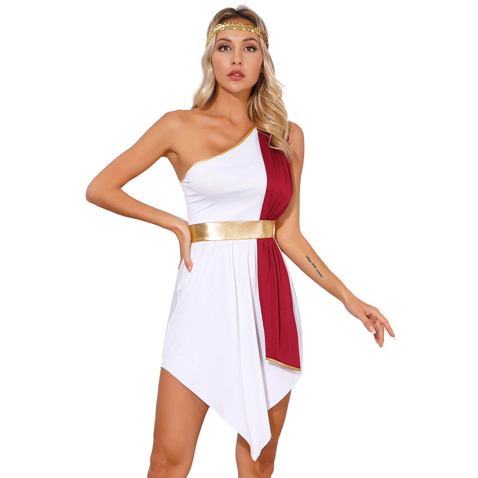 Toga grega antiga fantasia de cosplay para mulheres, veste de Halloween com chapéu, romana antiga, governador, imperador imperial, imperatriz, festa, vestir-se