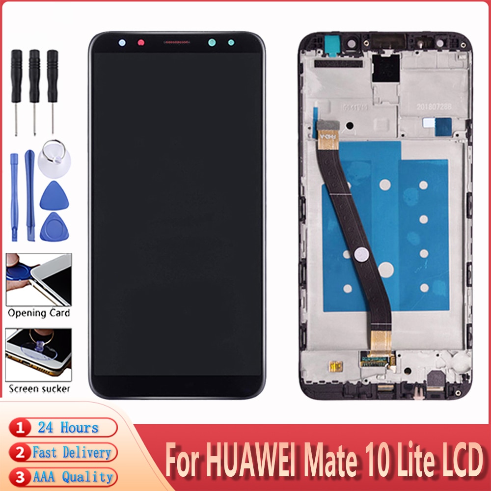 5.9 "pour HUAWEI Mate 10 Lite écran LCD écran tactile pour Mate 10 Lite RNE-L01 02 03 21 22 23 LCD d'origine avec cadre