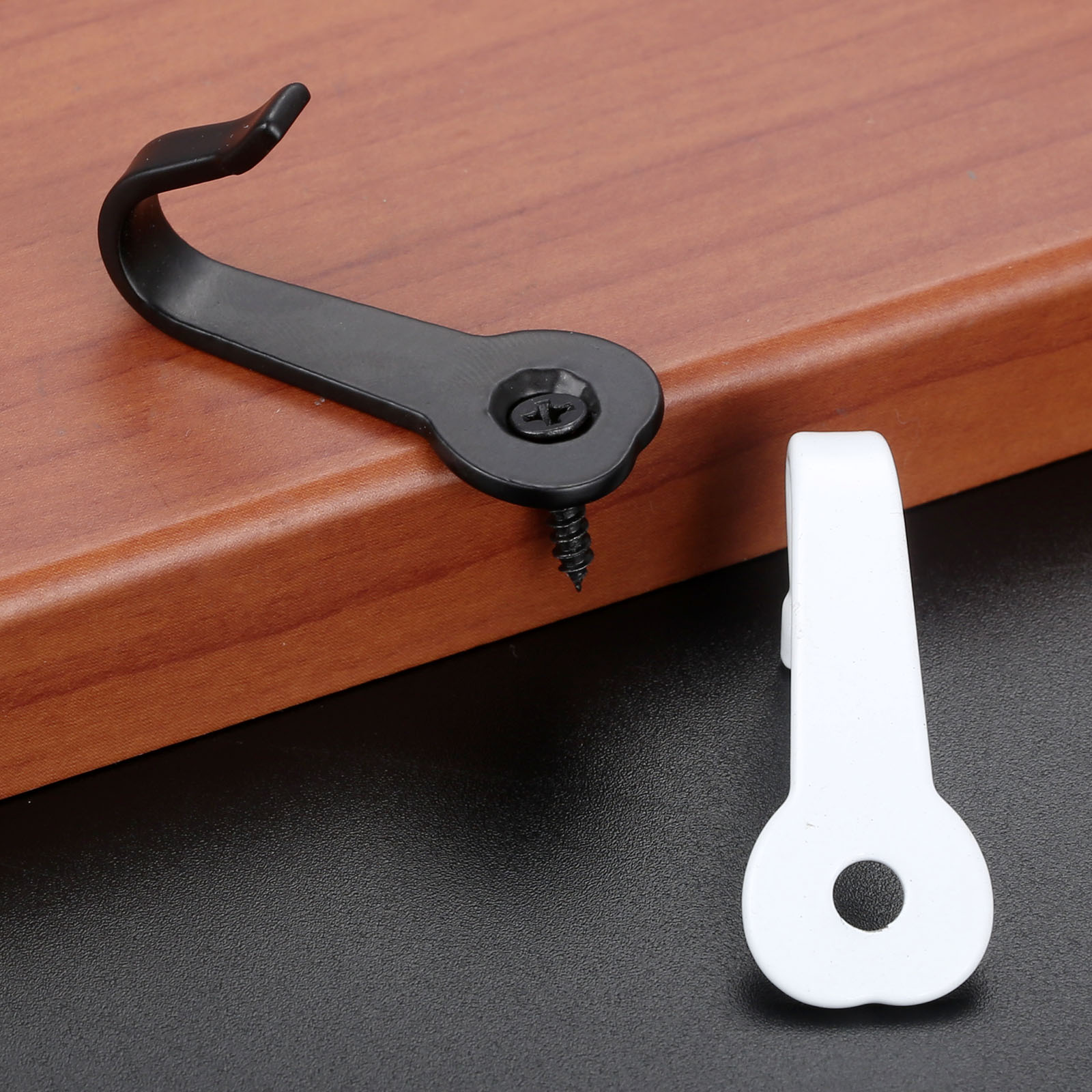 5Pcs Haken Mini Legering Hangers W/Schroeven Wandmontage Opknoping Rustieke Toetsen Jas Zak Hoed Handtas Badkamer Keuken 40Mm Zwart/Wit