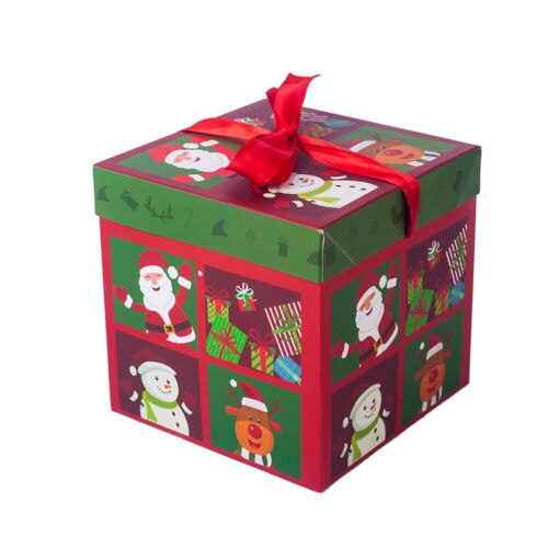 Jul tegneserie slik æsker poser glædelig juledekoration xmas fest favor boks taske til børn børn: B / 15cm