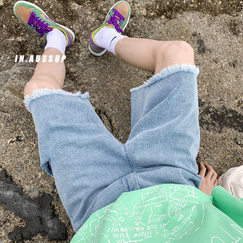 Japanese Street Color Matching Big Pocket Wide-Leg Summer National Tide Loose Casual Five-Point Shorts