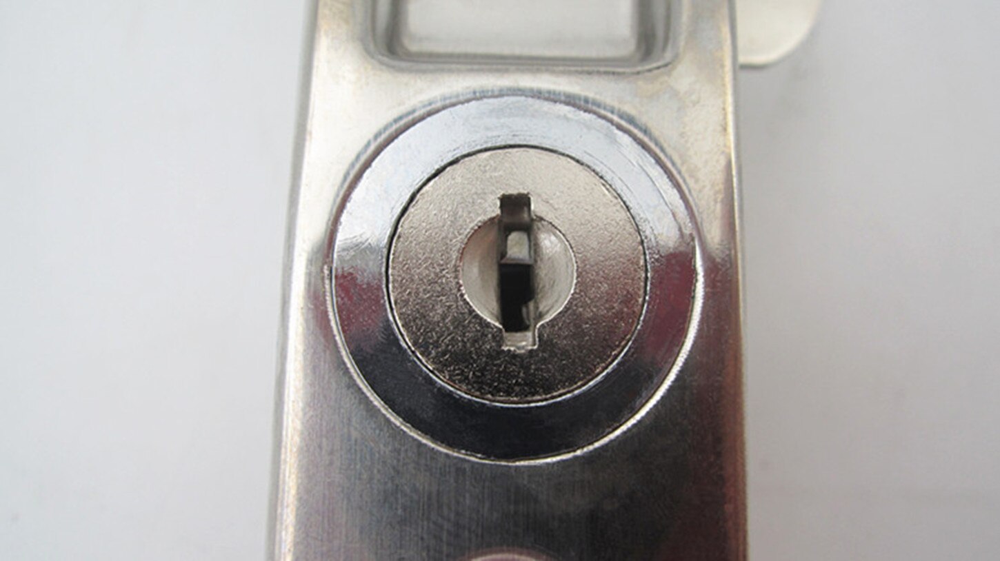 Model 2000 aluminum lock short hook lock double-sided aluminum alloy door and window lock hook lock stainless steel with key