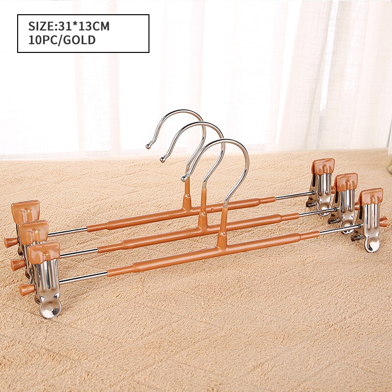 10Pcs Rvs Kledingrek Droogrek Broek Clip Draagbare Aanpassing Non-Slip Broek Rack Jurk Rack Closet organizer: 6