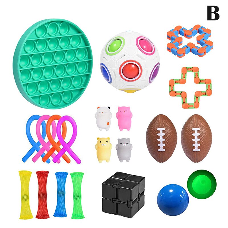 Sensory Toy Set for Kids & Adults - Stress Relief Fidget Toys Assortment - Birthday Party Favors