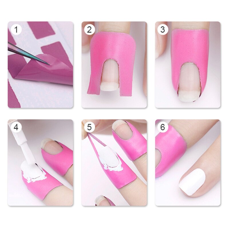 Disposable Anti-spilling Nail Stickers Polish Varnish Protector U-shaped Sticker Edge Anti-Flooding Patch Finge Tools