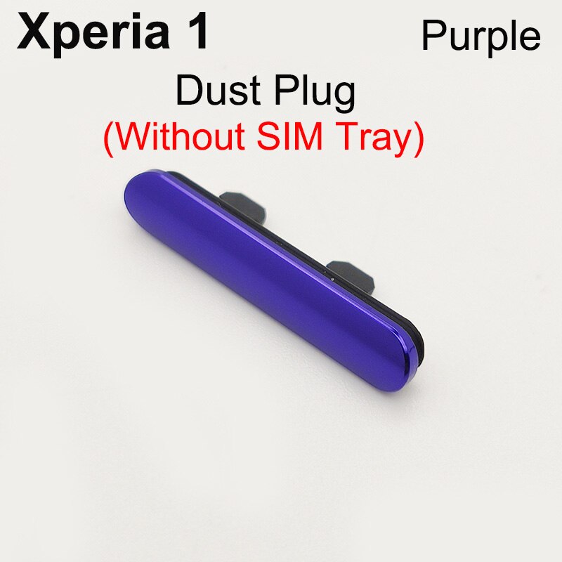 Aocarmo Voor Sony Xperia 1 / X1 / XZ4 J9110 Enkele Dual Geheugen Microsd Kaarthouder Reader Sim Tray Slot vervanging: Dust Plug--Purple