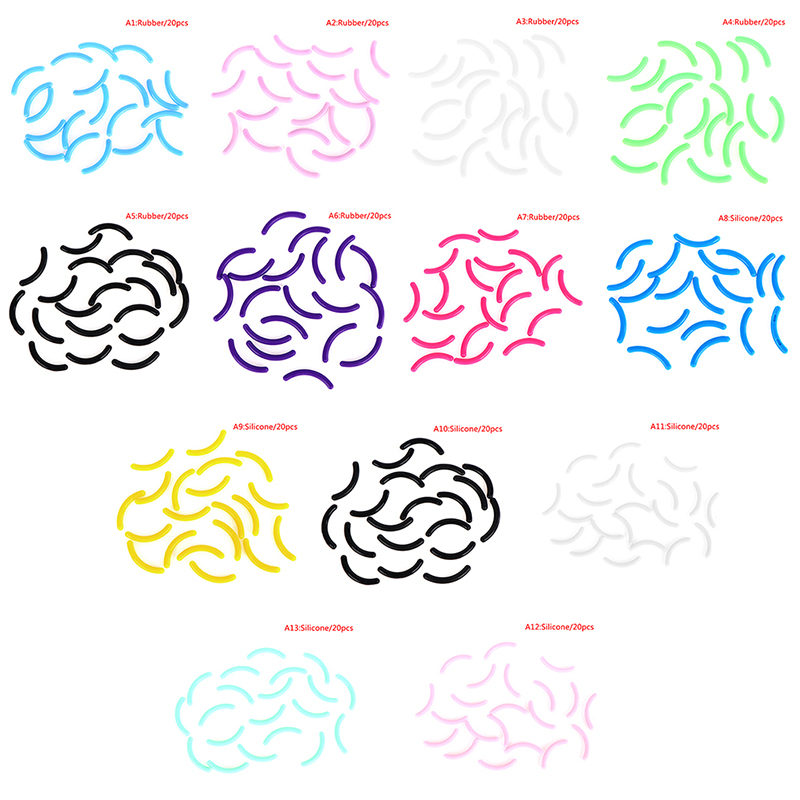 20 stuks damesmode navulling wimperkruller rubber elastische vervanging pad siliconen gel clip pads oogmake-up gereedschap