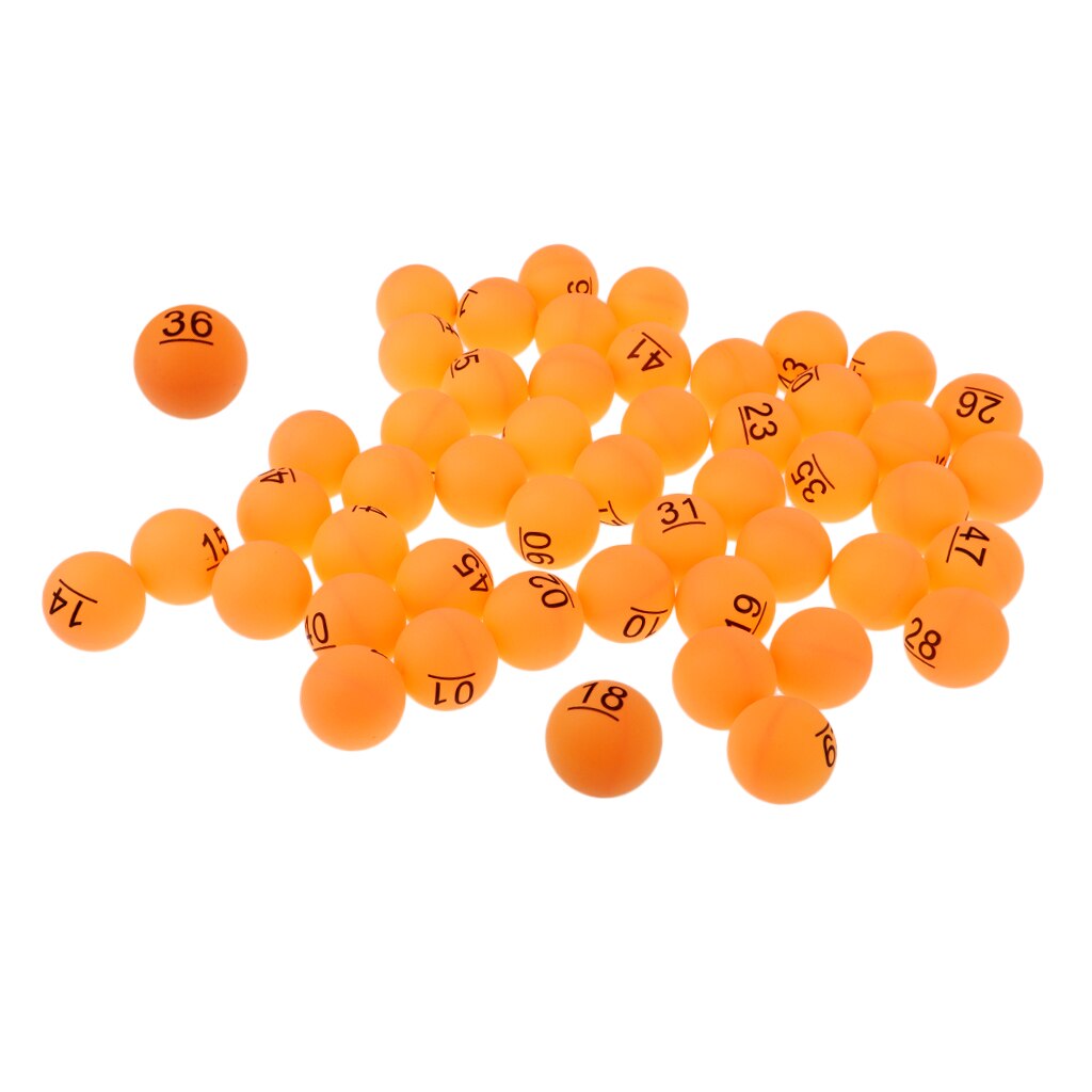 Nummererede bordtennisbolde lotterikugler bordtennisbolde 40mm med nummer 1-50 til spilfestdekoration （pakke  of 50)