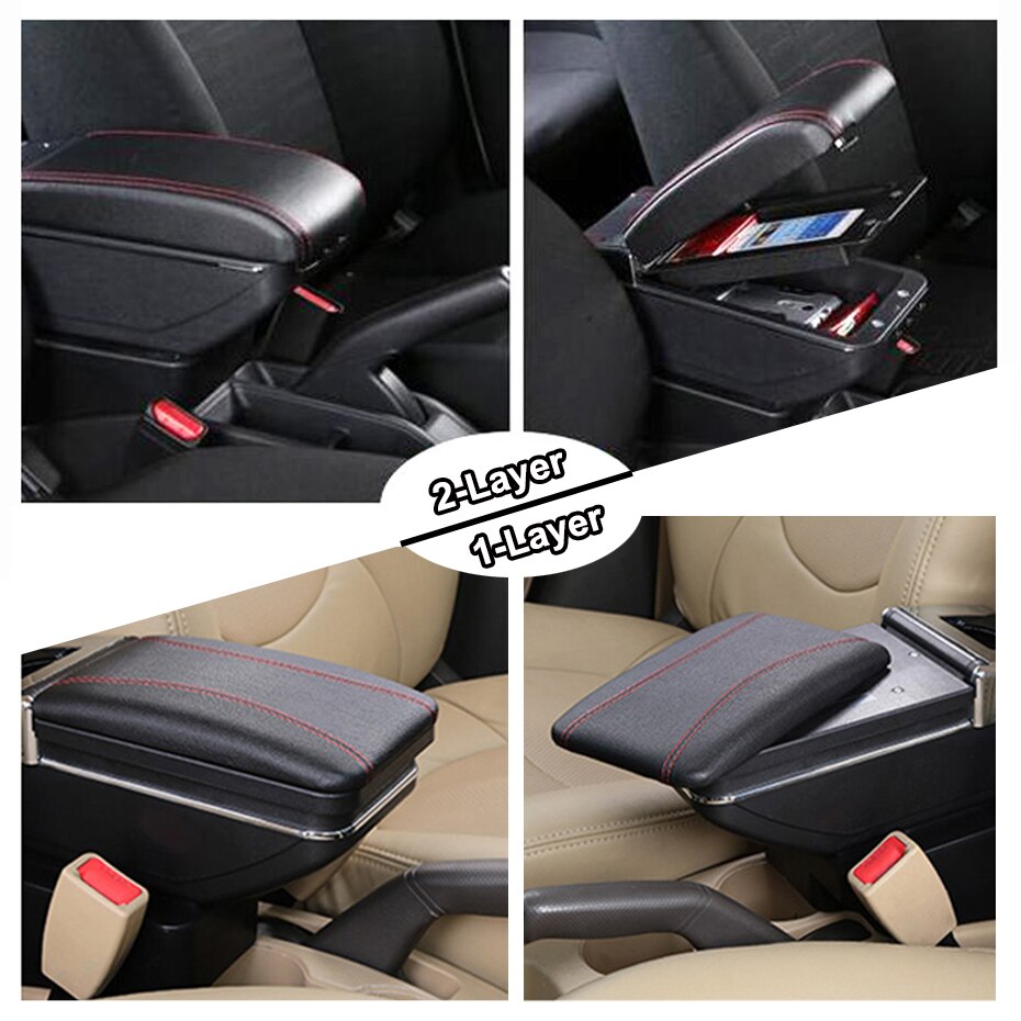 Xukey Central Armrest For Universal Console Center Black Storage Car Styling Box Ashtray 2002