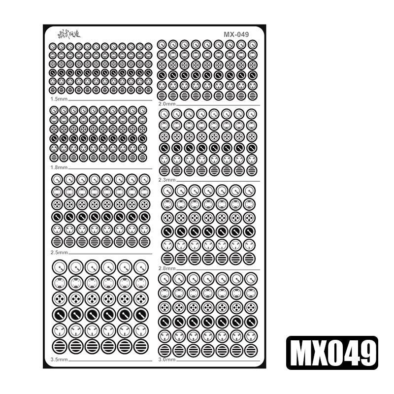 Gundam Mecha Model Detail Modification Groove Decorative Metal Etching Sheet MX049-MX054: MX049