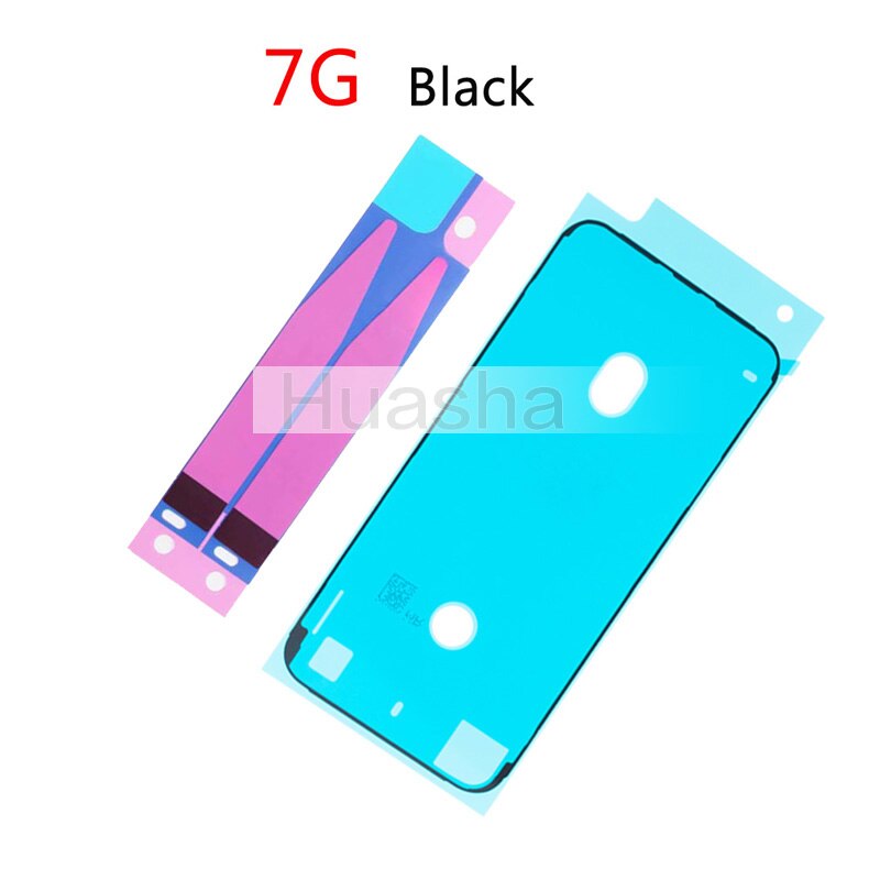 2pcs/set Battery Adhesive Sticker Strips + LCD Display Waterproof Seal Adhesive Sticker for iPhone 6S 7 8 Plus X: For 7G Black