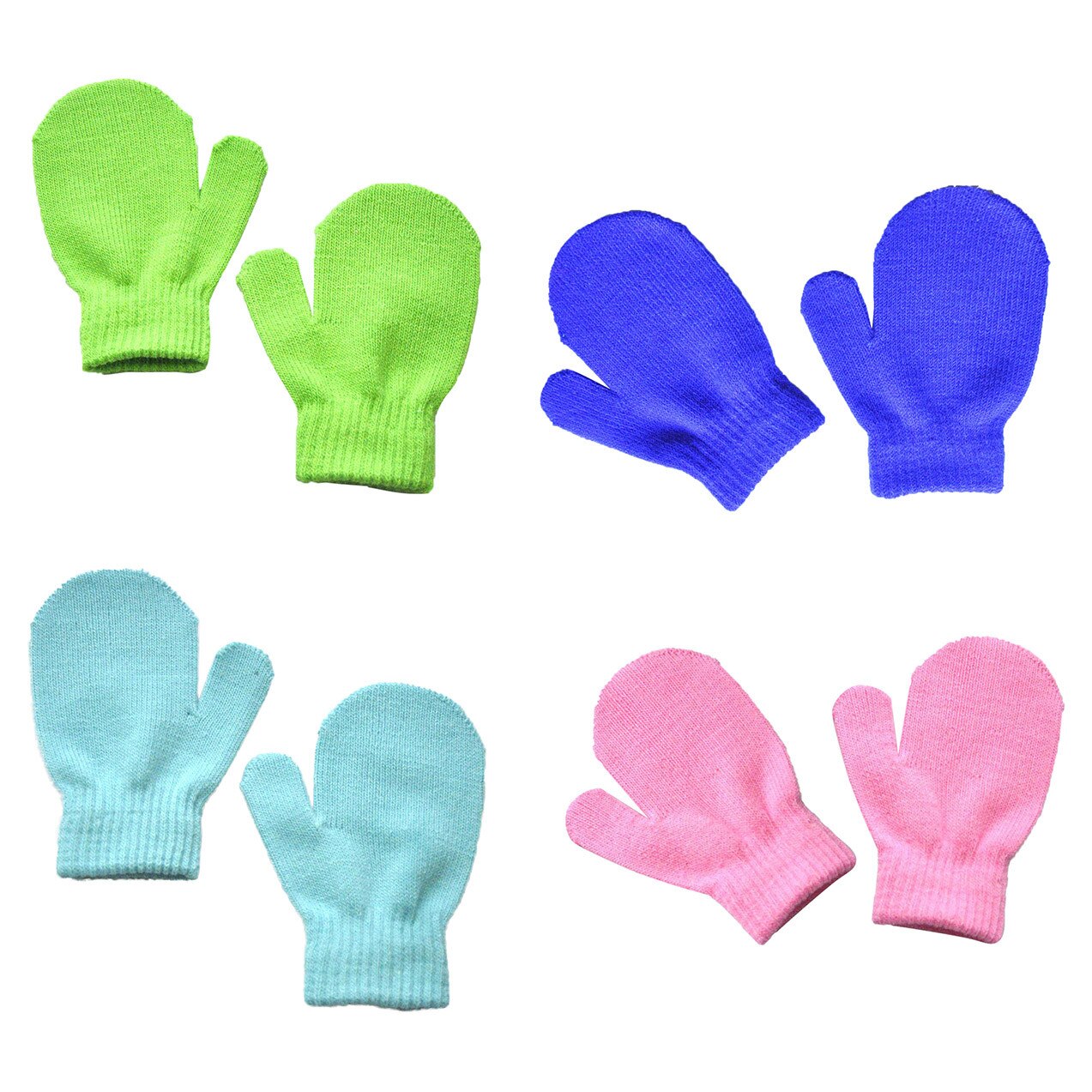 4 paires hiver solide gants infantile bébé mignon tricot moufles filles chaudes garçons d'hiver gants bébé accessoires: J