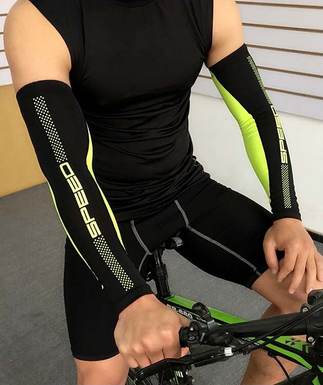 1 paar heren fiets- en hardloopschoenen met uv-bescherming, manchetten, beschermende mouwen, fiets- en sportarmwarmers.: 03 / Ik