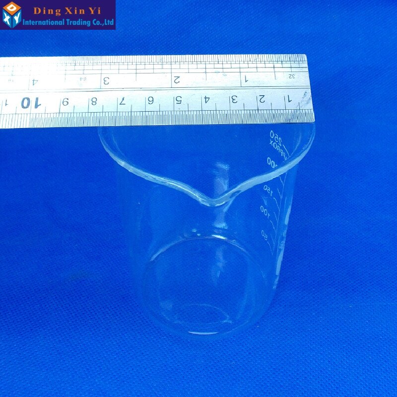 250ml Niedrige Form Becher Chemie Labor Borosilikatglas Transparent Becher Verdickt mit auslauf 1PC