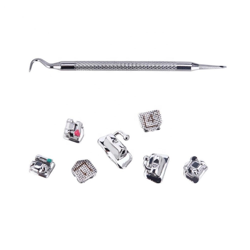 Dental Brace Metal Self Ligating Bracket Orthodontics KND 5D Metal Self Ligating Brackets with a Tool and 12 Flexible Hooks
