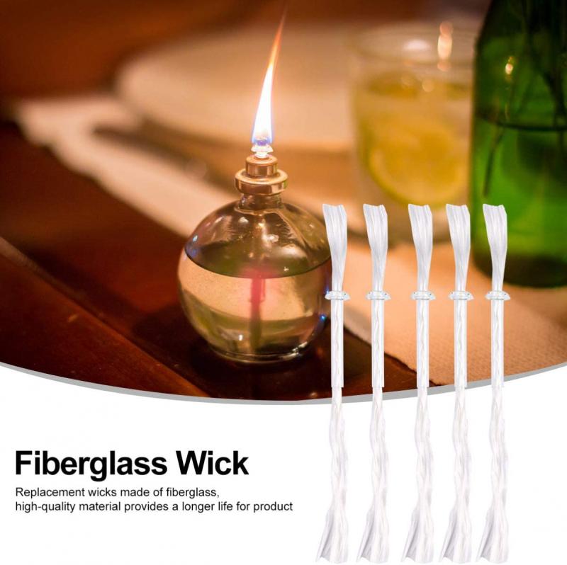 10 Stück, Länge 19 cm, weiße Glasfaserdochte, verwendet für Geburtstagskerzen, rauchfrei, DIY-Öllampen, Kerzenherstellungszubehör, Durchmesser 1–6 mm