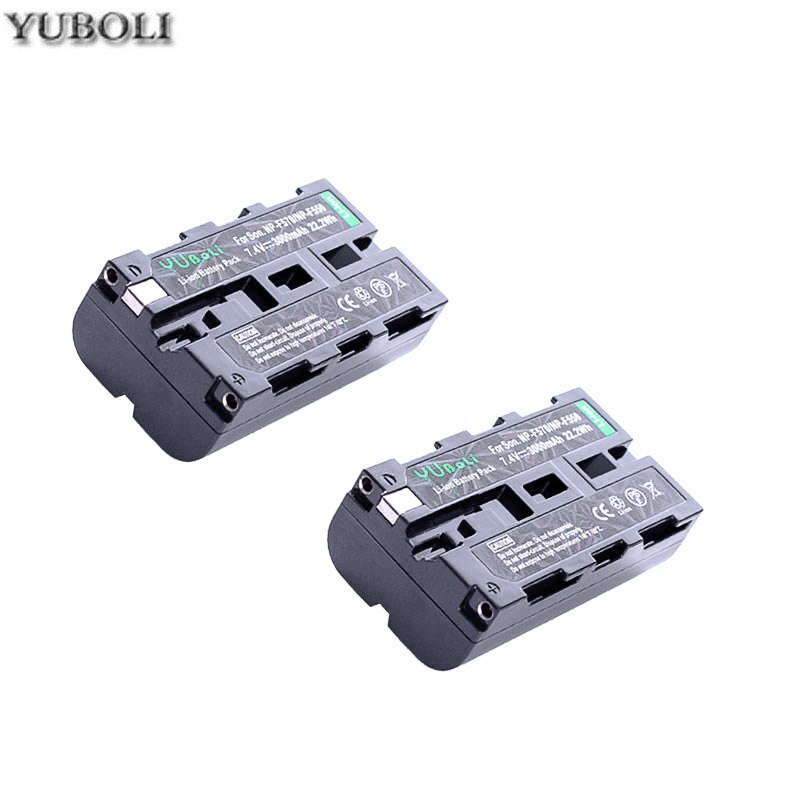 YUBOLI Camera Battery - 7.4V 3000mAh NP-F550 NP-F570 Rechargeable Li-Ion for Sony Cameras: 2 batteries