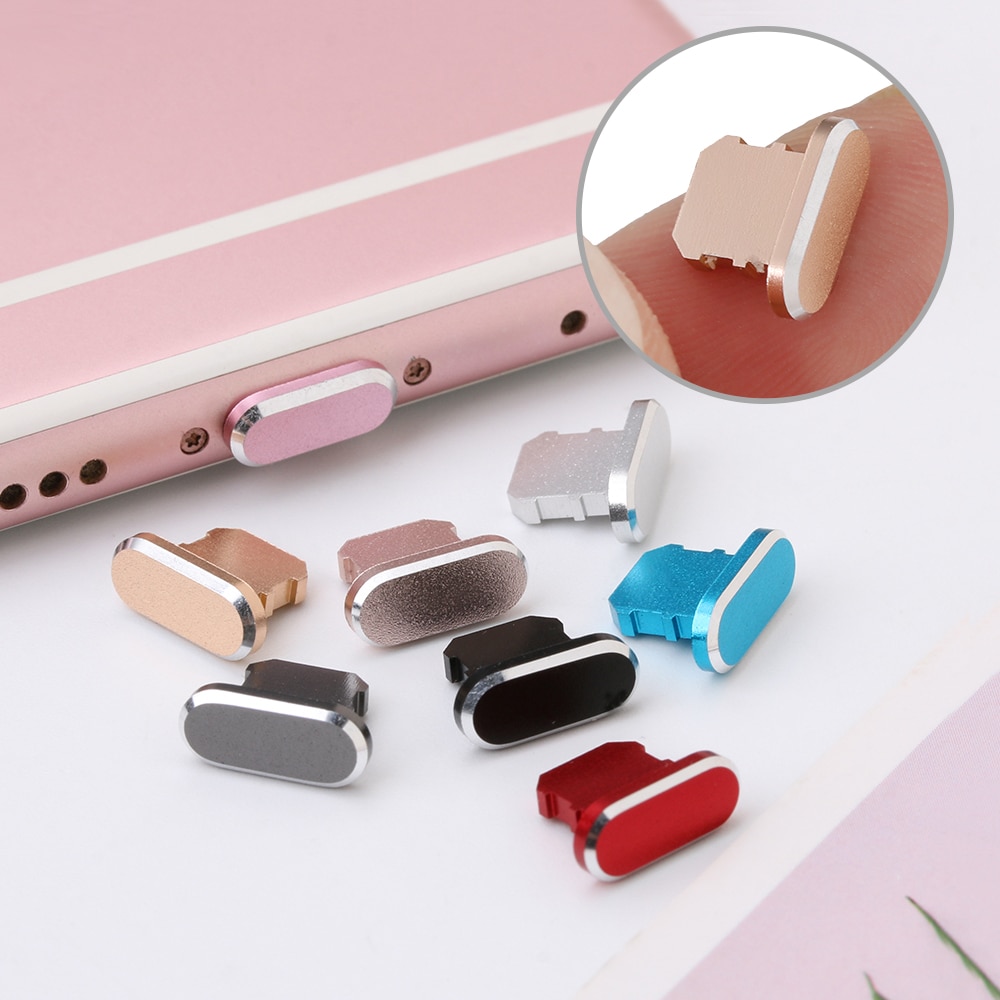 11 colori 1PC metallo colorato Anti polvere caricabatterie Dock Plug Stopper Cap Cover per IPhone 11 12 Pro MAX X XR Max 8 7 6S Plus