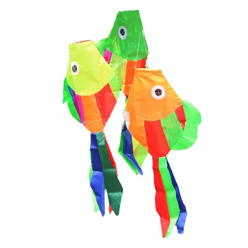 Kinderen regenboog vis vlieger nylon ripstop speelgoed vliegen strand buiten speelgoed vlieger tuin plezier windzak decoratie kinderlijn wasgoed  c6 c 5