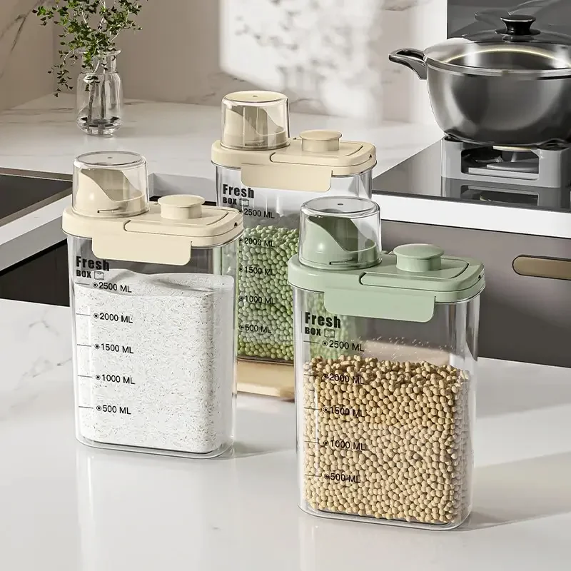 Airtight Food Storage Containers Plastic Cereal Dispenser Grain Storage Tank Kitchen Storage Tank Moisture-Proof Mold Proof