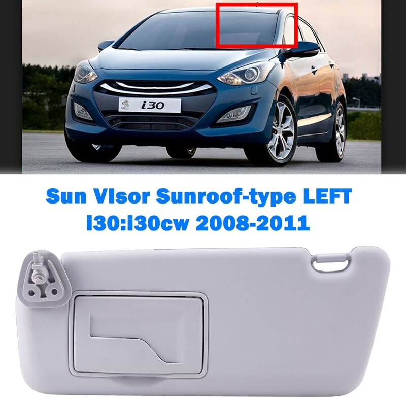 Car Sun Visor Inside Left Gray for Hyundai I30 I30CW 852012L020TX 85201-2L020TX