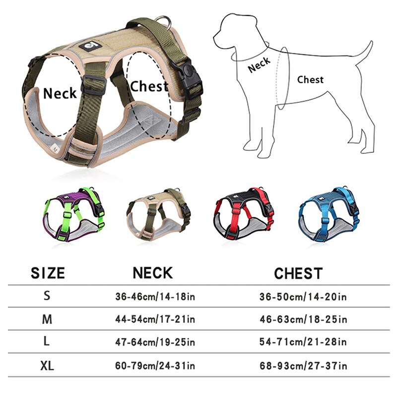 Nylon Dog Harness For Big Dogs Adjustable Safety Large Dog Harness Vest French Bulldog Greyhound Outdoor Walking Harnesses