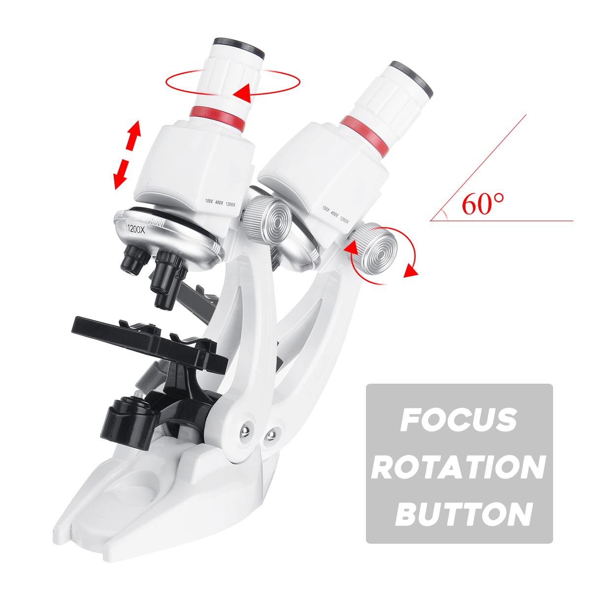 Mini 100X 400X 1200X Children Microscope Set with Phone Holder Student Science Education lab Research Toys