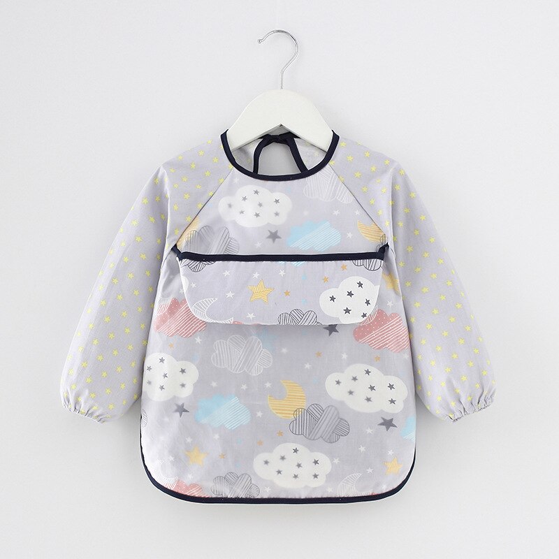 Lange Mouw Waterdichte Slabbetjes Kids Schort Cartoon Baby Jongen Meisje Eten Bib Met Mouw Kinderen Tekening Kleding Siliconen Bib: 9 / 1-2 years old
