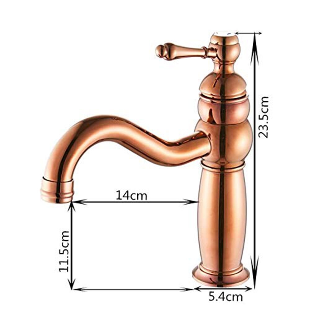 Waterfall Spout Single Handle Bathroom Sink Faucet Basin Mixer Tap Copper Matching Pop Up Drain With Overflow