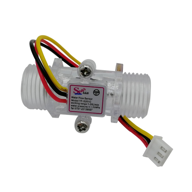 Dc 5V 12V DN15 Transparant/Zwart Waterstroom Sensor Meter Meting Hall Flow Sensor Indicator teller G1/2