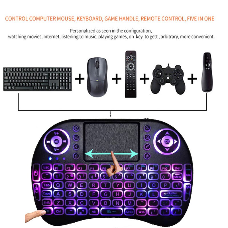 2.4G Wireless Mini Keyboard With Touch Pad Remote Control For PC Laptop Android TV Box Smart TV For Raspberry Pi 4 Model B 3B 2B