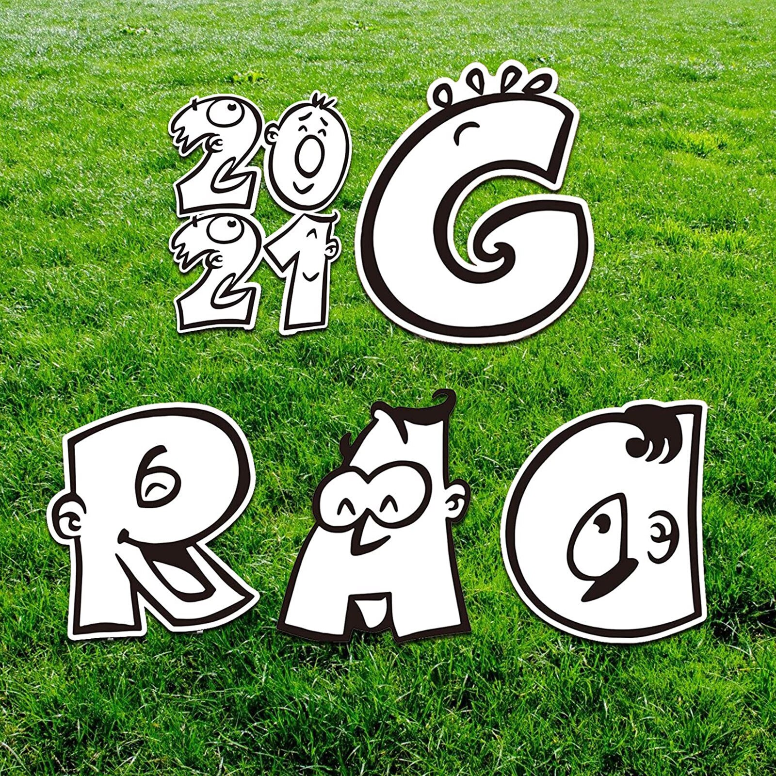 5Pcs Graduation Grade Tuin Teken Decoraties Unieke Outdoor Gazon Yard Teken Met Stakes Tuin Decoratie