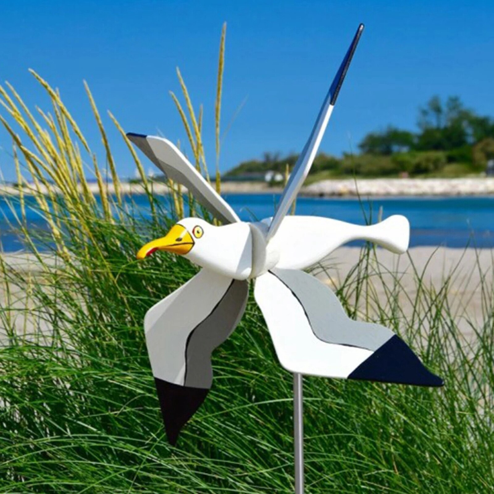 WhirligigSeagull Windmill Garden Ornaments Weather Resistant For Outdoor